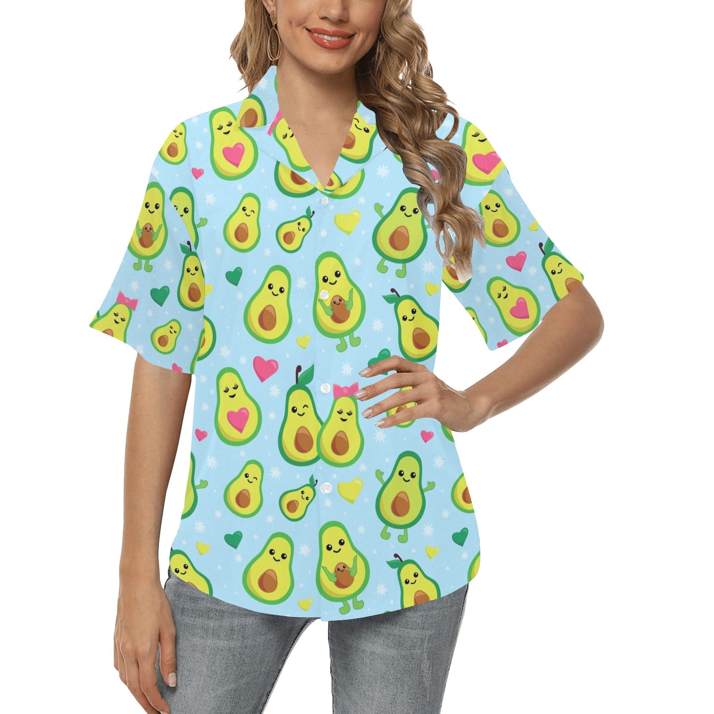 Avocado Pattern Print Design AC09 Women's Hawaiian Shirt