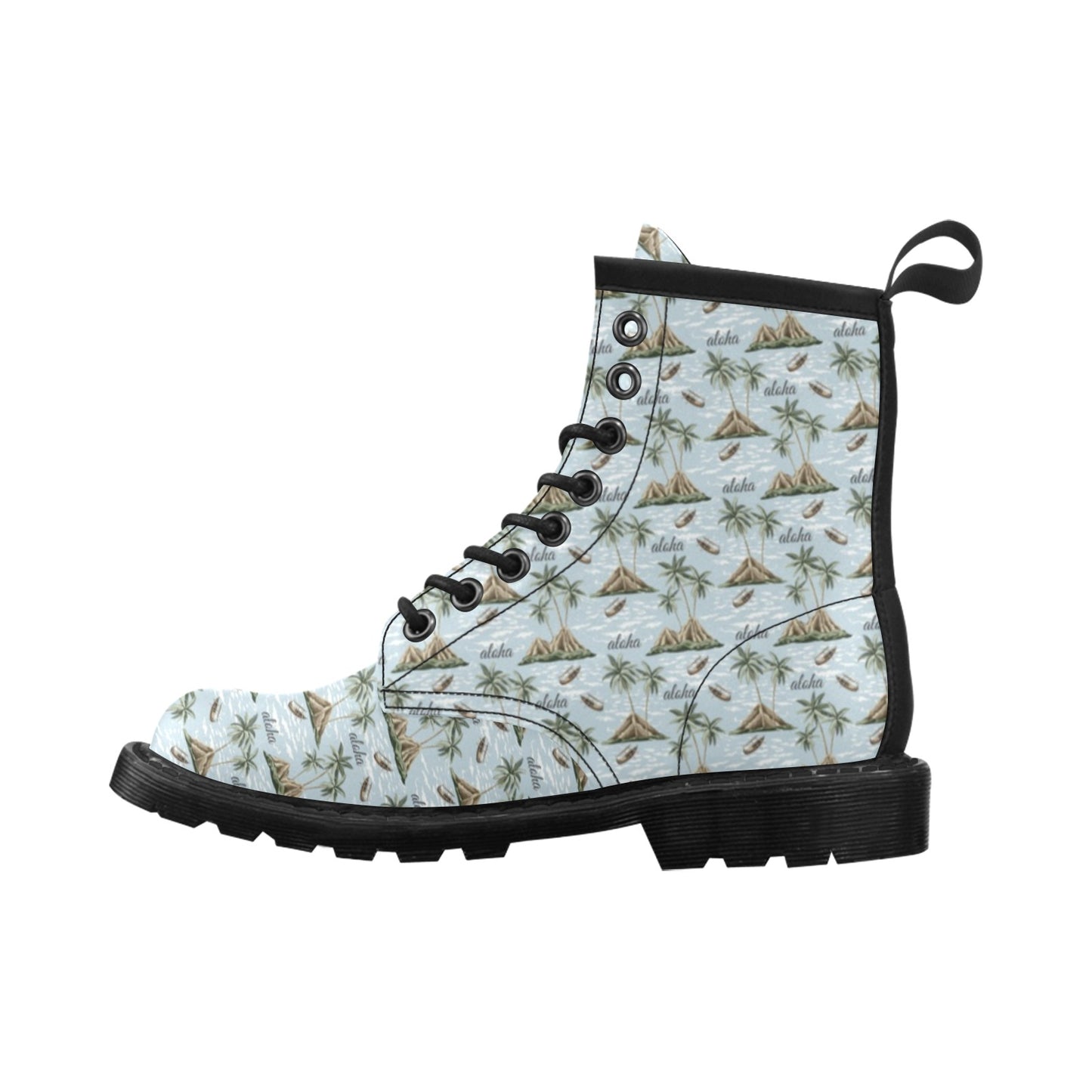 Aloha Hawaii island Design Themed Print Women's Boots