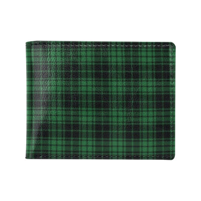 Green Tartan Plaid Pattern Men's ID Card Wallet