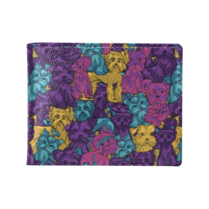 Yorkshire Terriers Print Design LKS3010 Men's ID Card Wallet