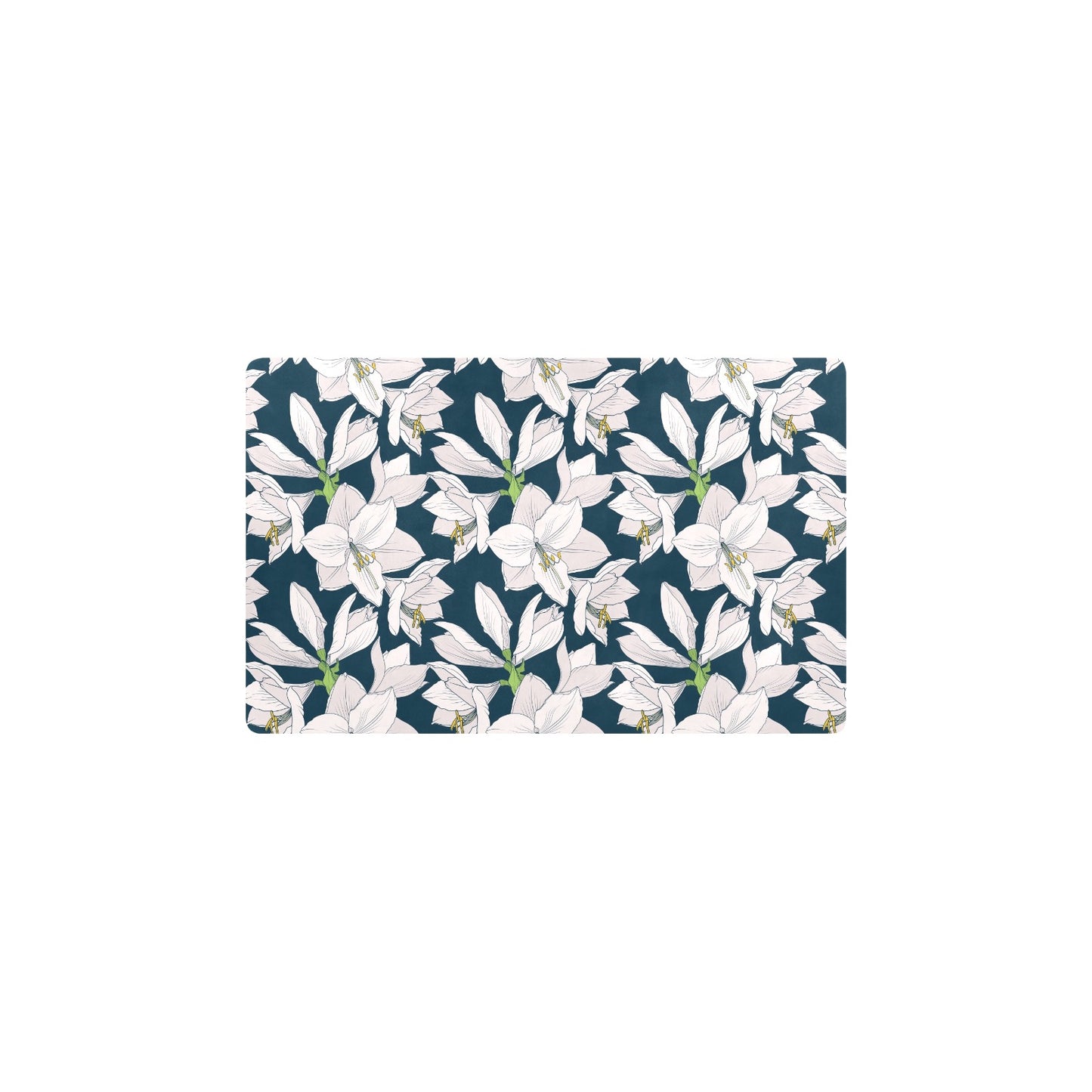 Amaryllis Pattern Print Design 01 Kitchen Mat