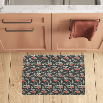 Aloha Palm Tree Design Themed Print Kitchen Mat