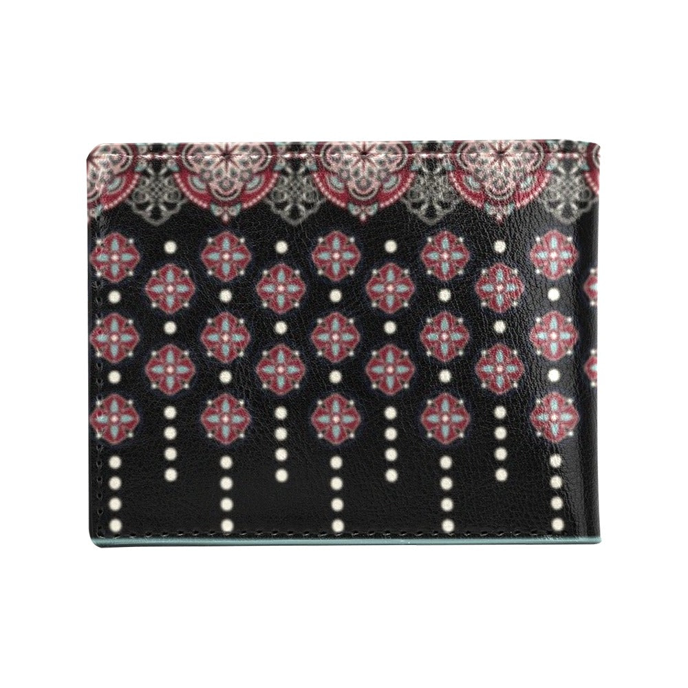 Ethnic Dot Style Print Pattern Men's ID Card Wallet