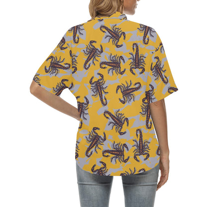 Scorpion Pattern Print Design 01 Women's Hawaiian Shirt