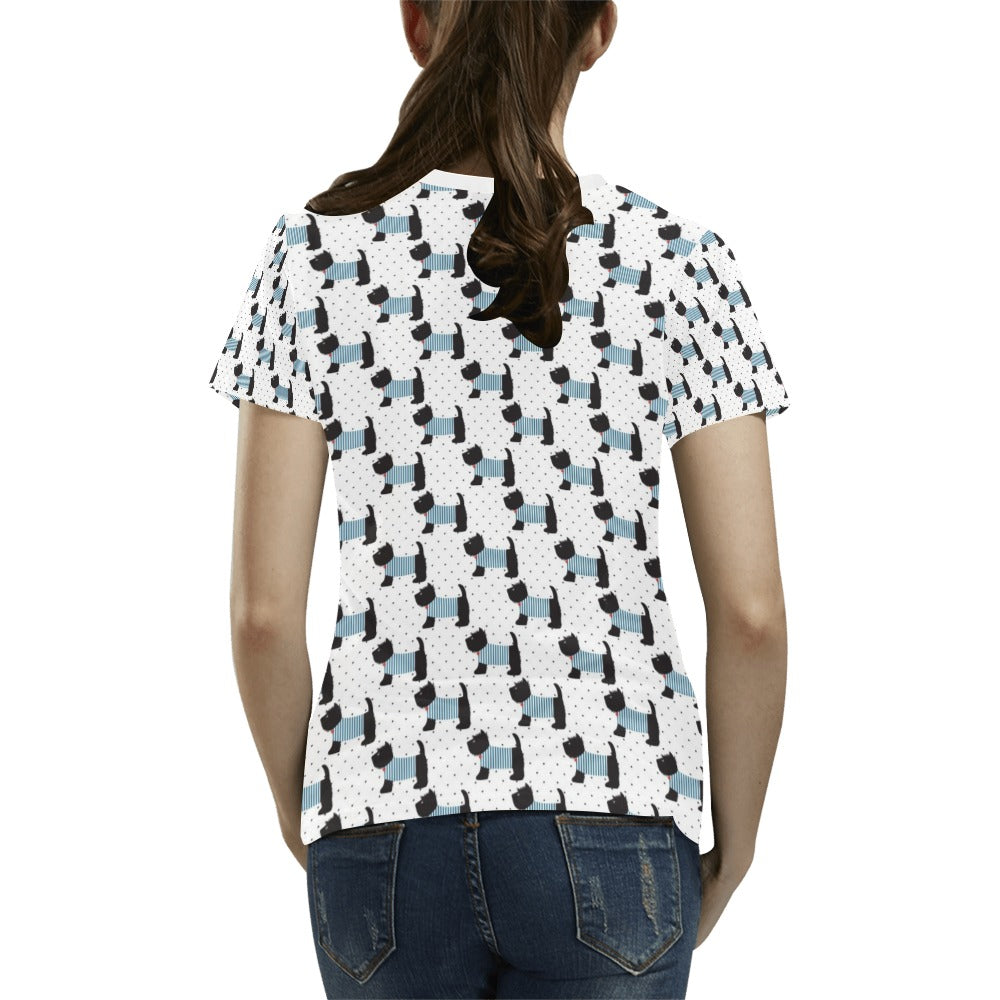 Scottish Terriers Print Design LKS3012 Women's  T-shirt