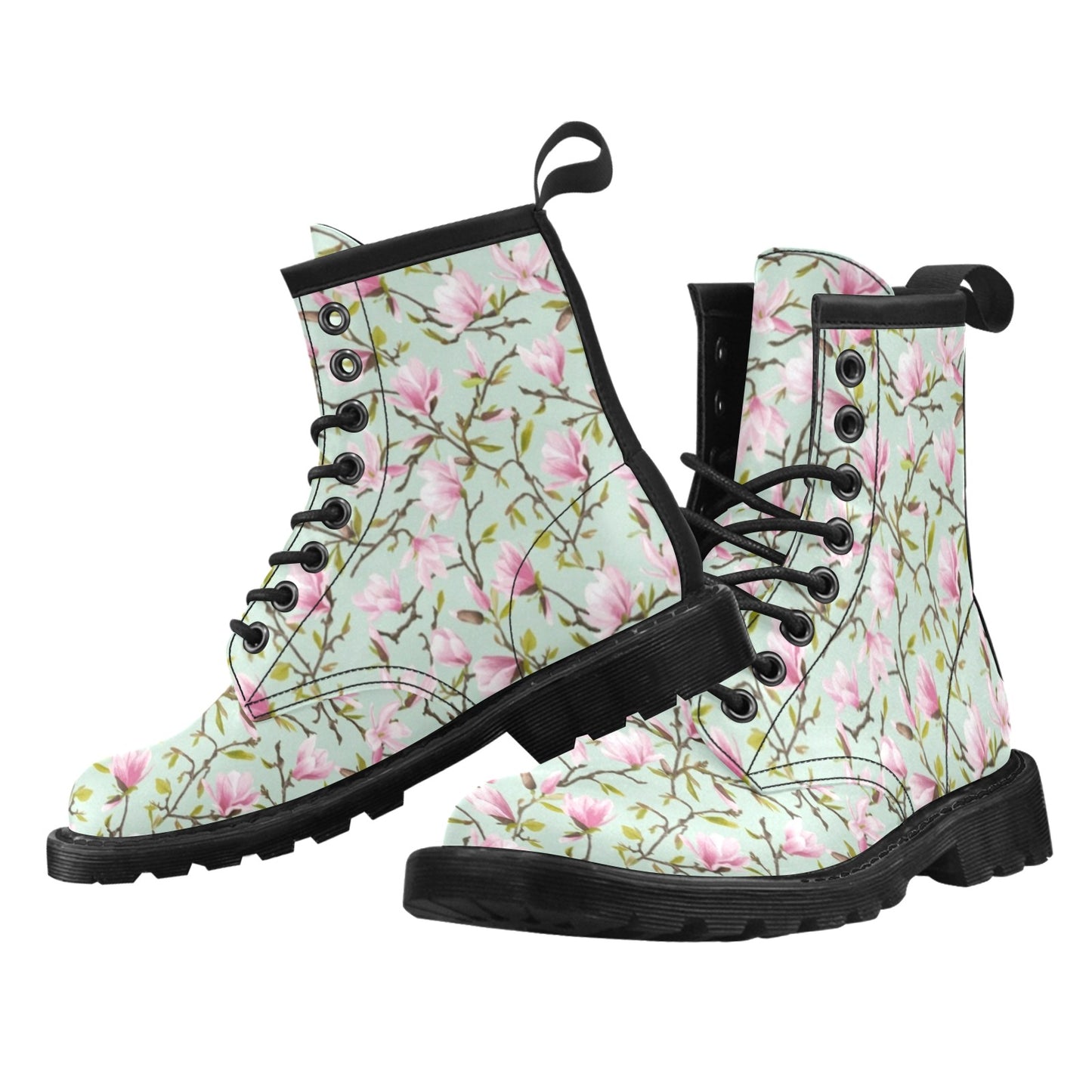Magnolia Pattern Print Design MAG04 Women's Boots