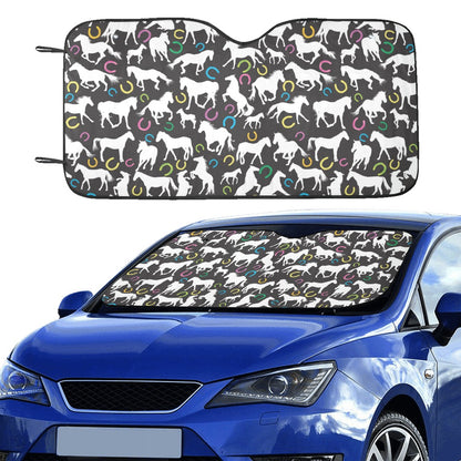 Horse Hoof Colorful Print Design LKS301 Car front Windshield Sun Shade
