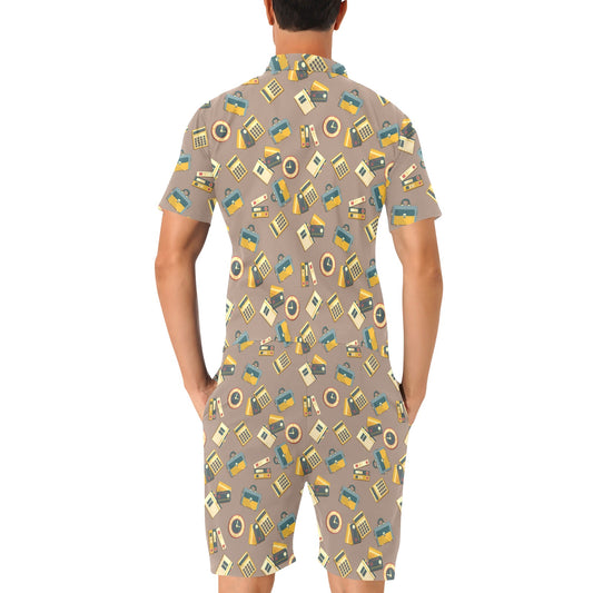 Accounting Financial Pattern Print Design 03 Men's Romper