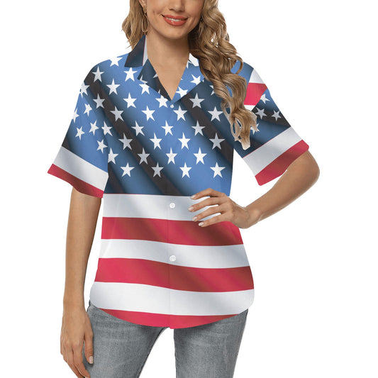 American flag Classic Women's Hawaiian Shirt