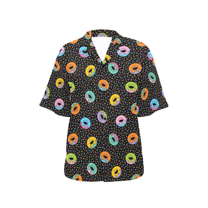 Donut Pattern Print Design DN012 Women's Hawaiian Shirt