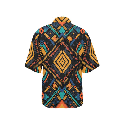 Kente Pattern Print Design 05 Women's Hawaiian Shirt