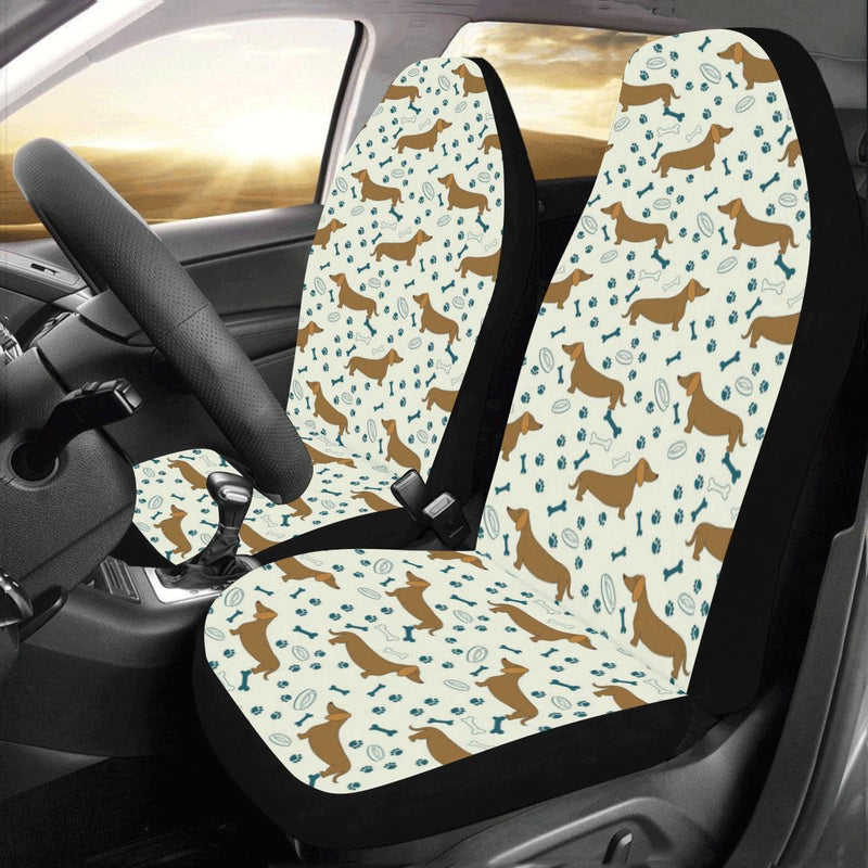 Dachshund Pattern Print Design 01 Car Seat Covers (Set of 2)-JORJUNE.COM