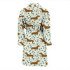 Dachshund Pattern Print Design 01 Men Bathrobe-JORJUNE.COM