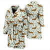 Dachshund Pattern Print Design 01 Men Bathrobe-JORJUNE.COM