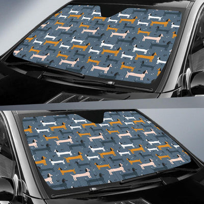 Dachshund Pattern Print Design 012 Car Sun Shade-JORJUNE.COM