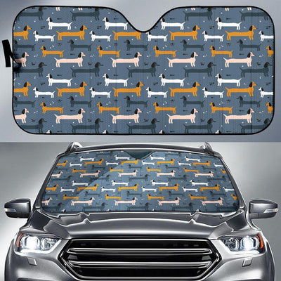 Dachshund Pattern Print Design 012 Car Sun Shade-JORJUNE.COM