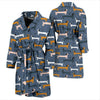 Dachshund Pattern Print Design 012 Men Bathrobe-JORJUNE.COM