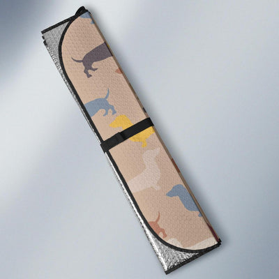 Dachshund Pattern Print Design 03 Car Sun Shade-JORJUNE.COM