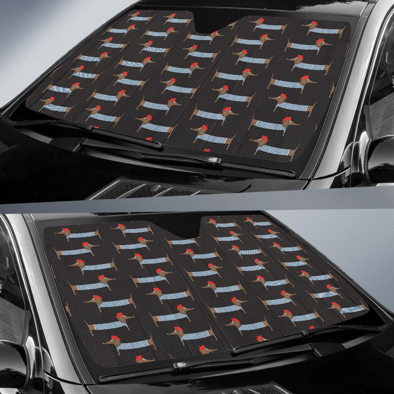 Dachshund Pattern Print Design 04 Car Sun Shade-JORJUNE.COM