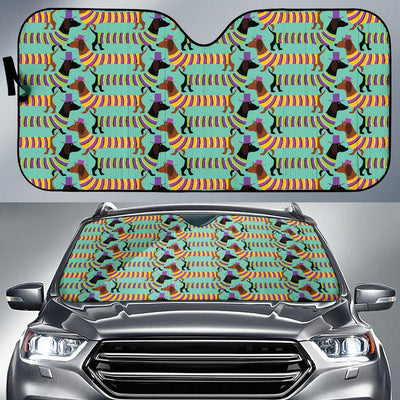 Dachshund Pattern Print Design 05 Car Sun Shade-JORJUNE.COM