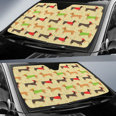 Dachshund Pattern Print Design 06 Car Sun Shade-JORJUNE.COM