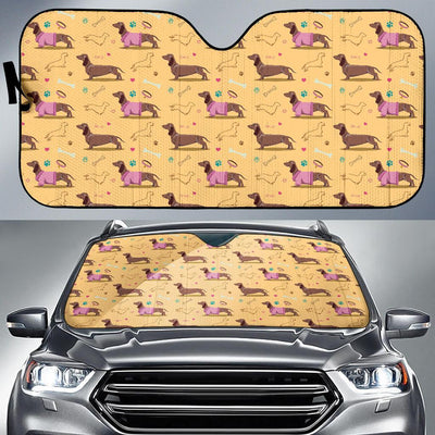 Dachshund Pattern Print Design 07 Car Sun Shade-JORJUNE.COM