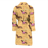 Dachshund Pattern Print Design 07 Men Bathrobe-JORJUNE.COM