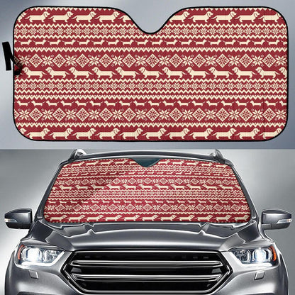 Dachshund Pattern Print Design 09 Car Sun Shade-JORJUNE.COM