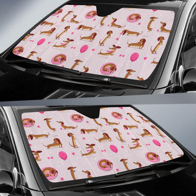 Dachshund Pattern Print Design 10 Car Sun Shade-JORJUNE.COM