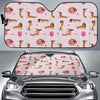 Dachshund Pattern Print Design 10 Car Sun Shade-JORJUNE.COM