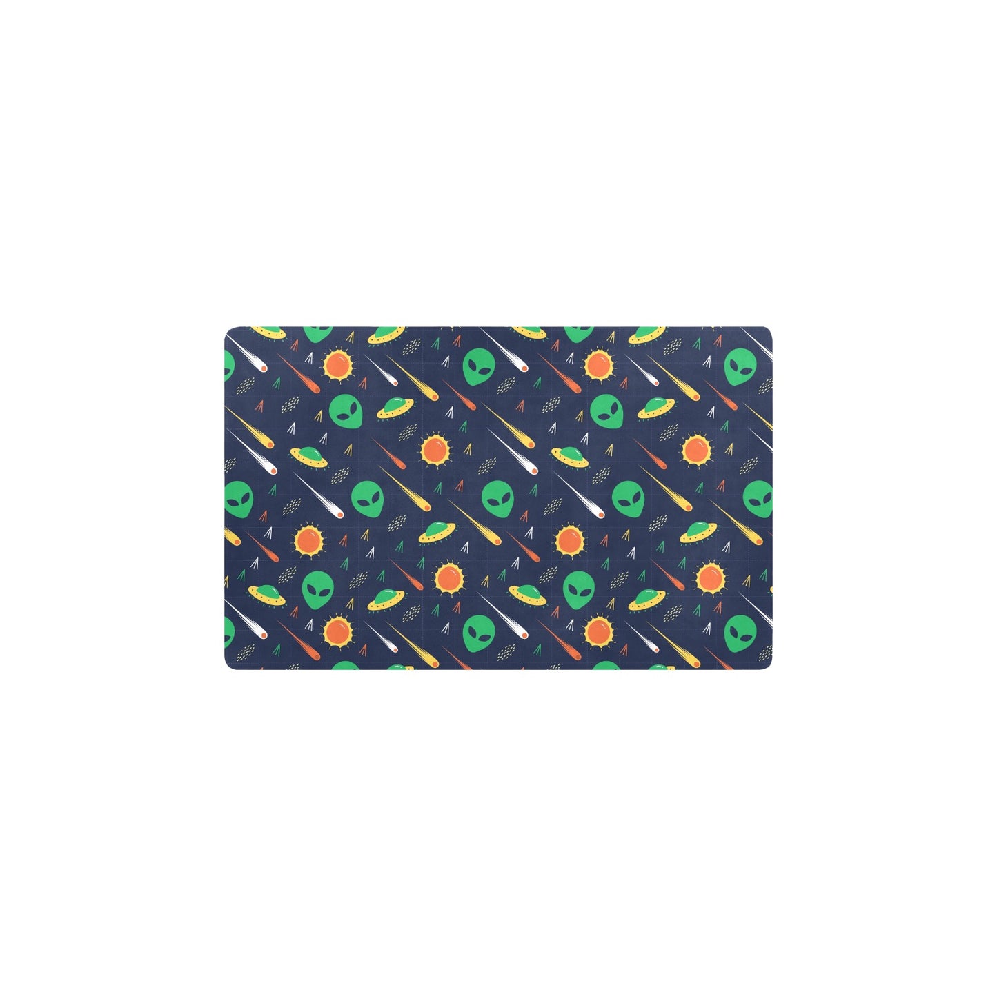 Alien UFO Pattern Print Design 05 Kitchen Mat