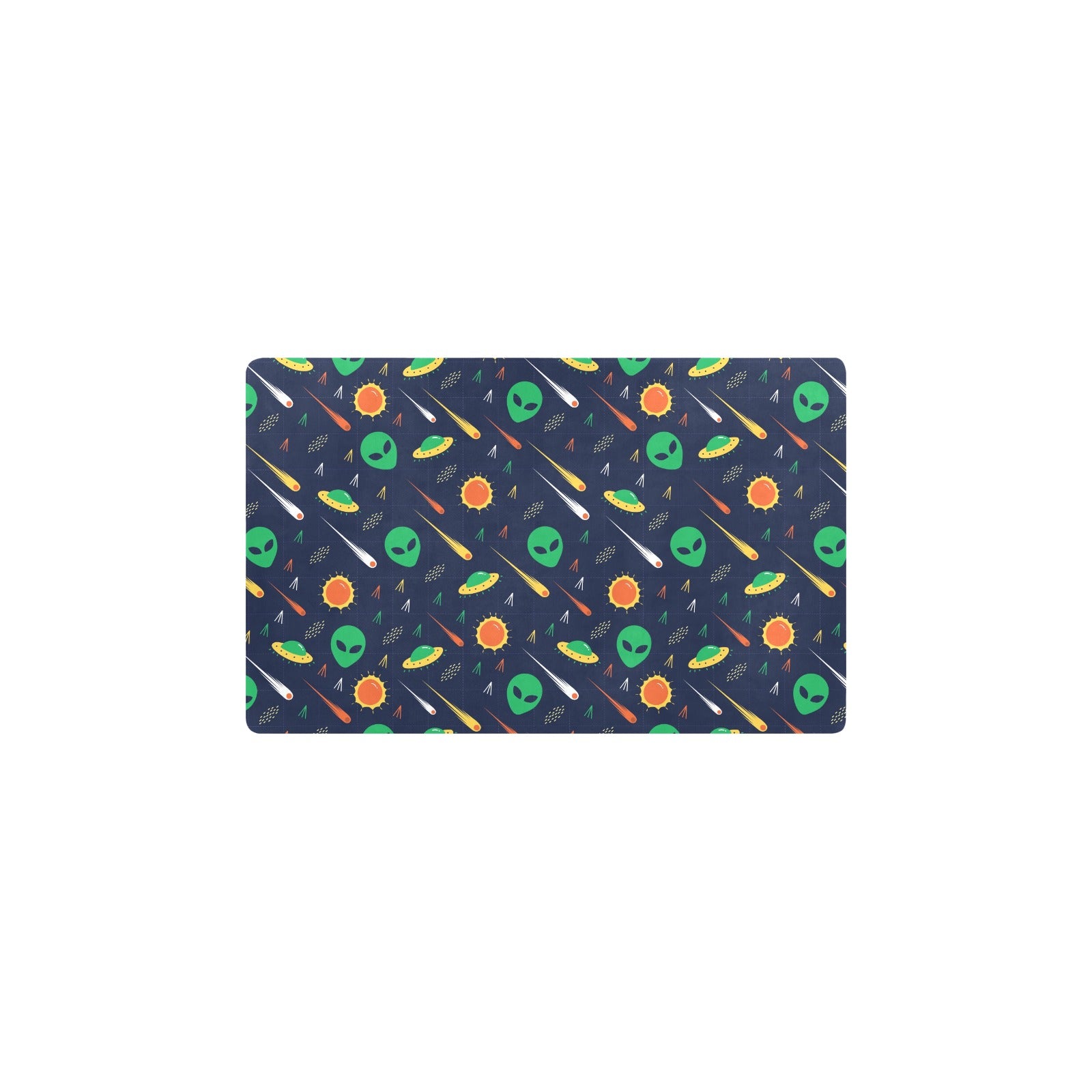 Alien UFO Pattern Print Design 05 Kitchen Mat