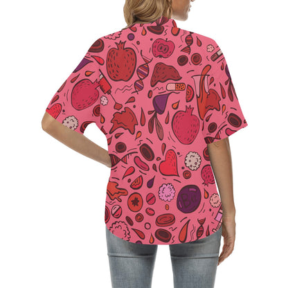 Phlebotomist Pattern Print Design A01 Women's Hawaiian Shirt