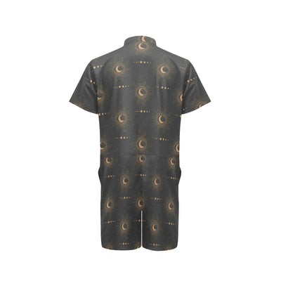 Moon Boho Pattern Print Design 02 Men's Romper