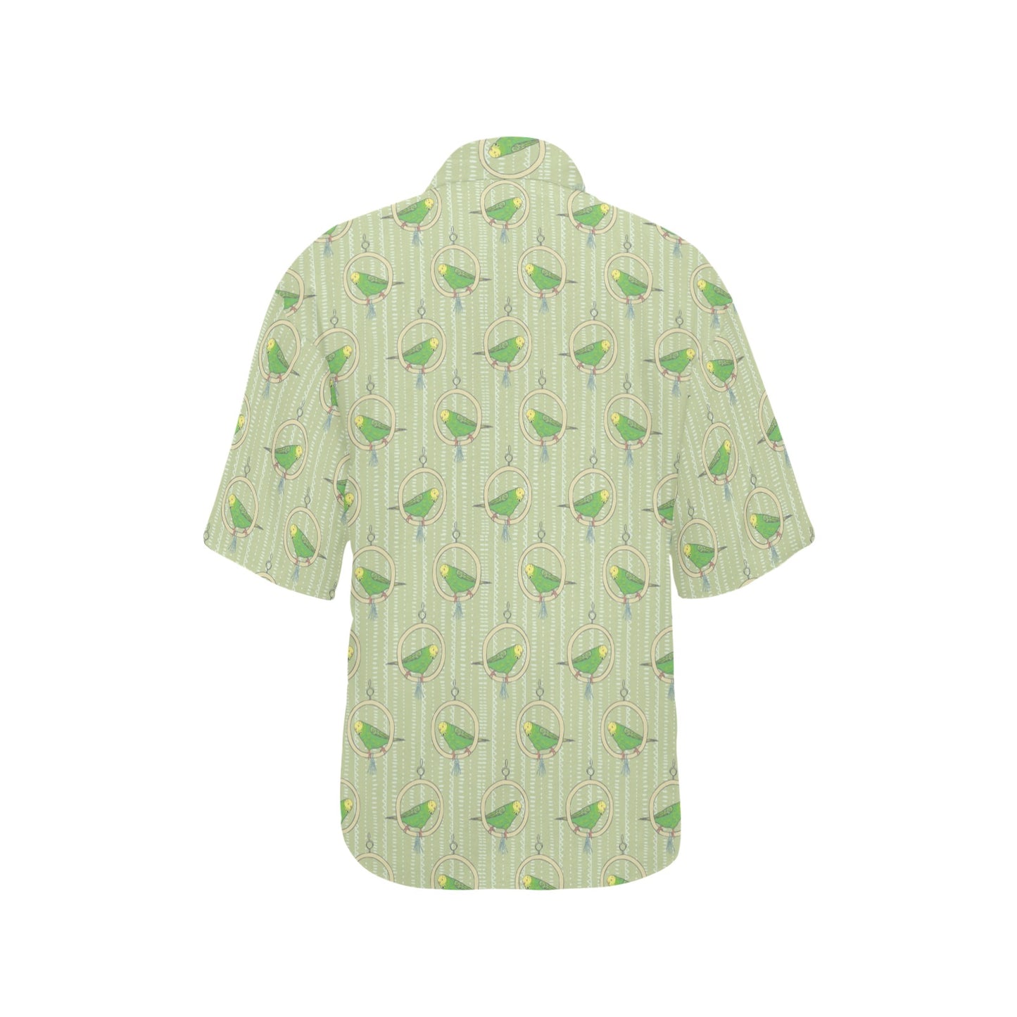 Budgerigar Pattern Print Design 02 Women's Hawaiian Shirt