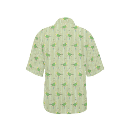 Budgerigar Pattern Print Design 02 Women's Hawaiian Shirt