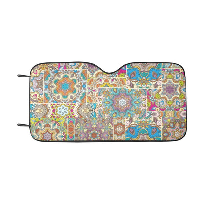 Patchwork Print Design LKS402 Car front Windshield Sun Shade