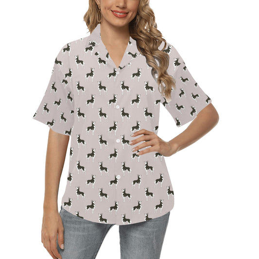Siberian Huskies Print Design LKS301 Women's Hawaiian Shirt