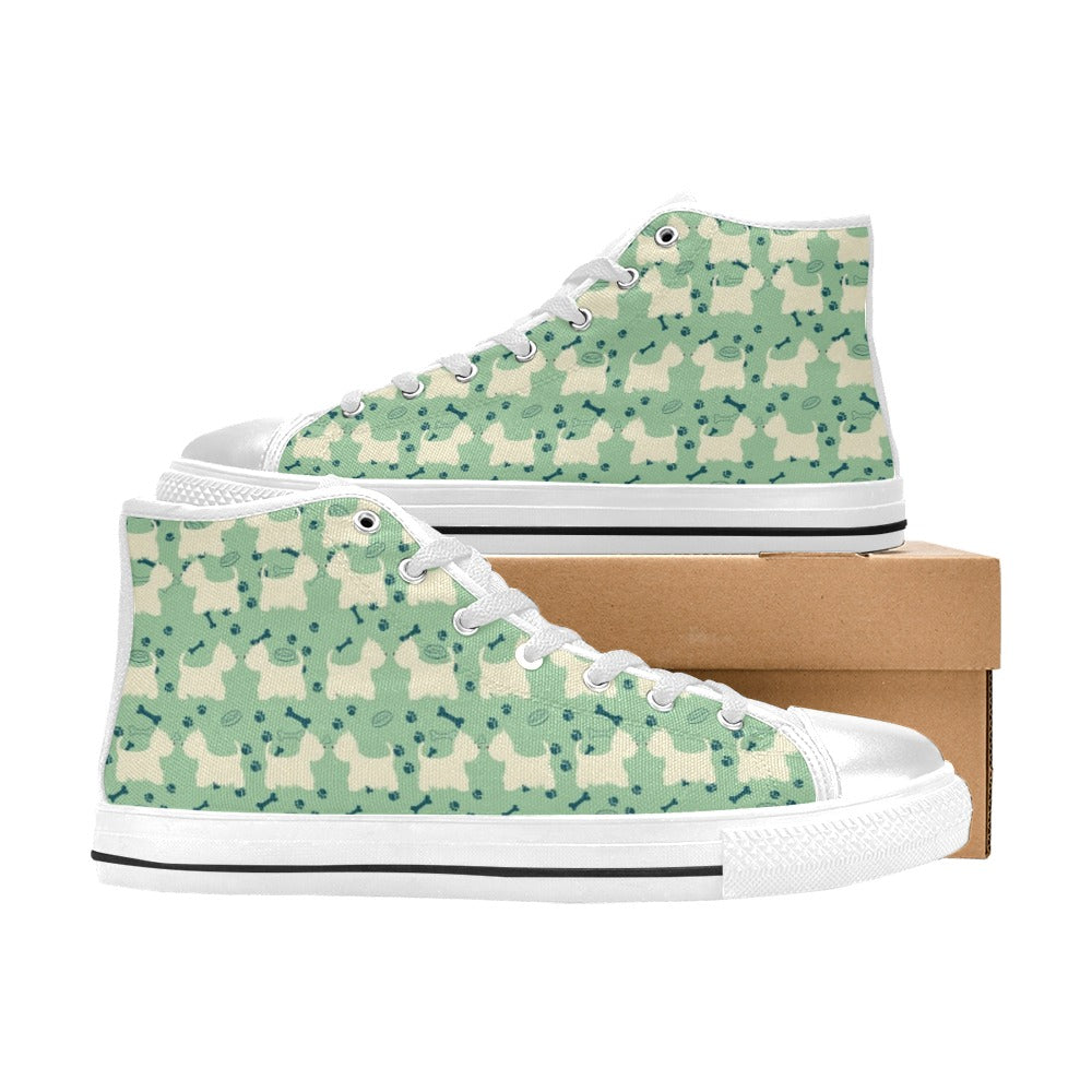 Scottish Terriers Print Design LKS302 High Top Women's White Shoes