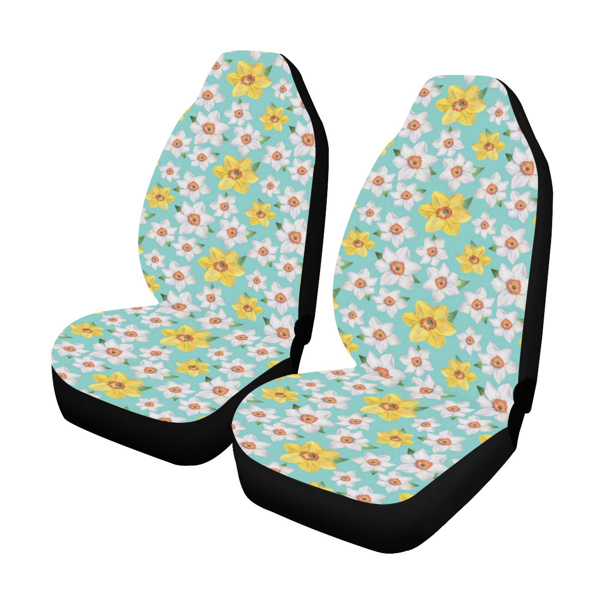 Daffodils Pattern Print Design 02 Car Seat Covers (Set of 2)-JORJUNE.COM