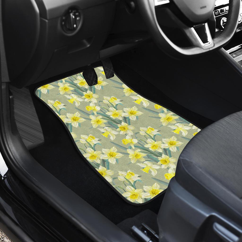 Daffodils Pattern Print Design DF01 Car Floor Mats-JorJune