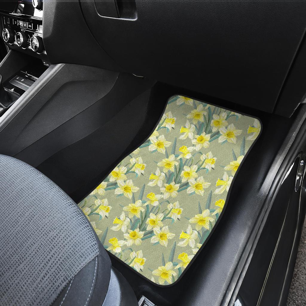Daffodils Pattern Print Design DF01 Car Floor Mats-JorJune