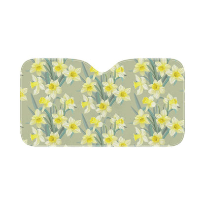 Daffodils Pattern Print Design DF01 Car Sun Shade-JorJune