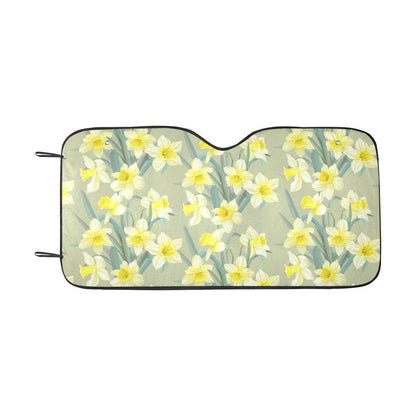 Daffodils Pattern Print Design DF01 Car Sun Shade-JorJune
