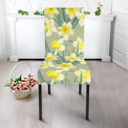 Daffodils Pattern Print Design DF01 Dining Chair Slipcover-JORJUNE.COM