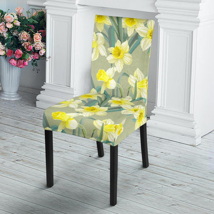 Daffodils Pattern Print Design DF01 Dining Chair Slipcover-JORJUNE.COM