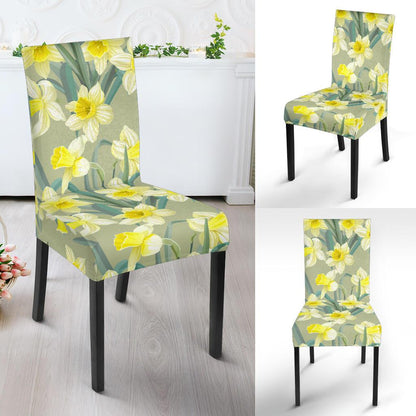 Daffodils Pattern Print Design DF01 Dining Chair Slipcover-JORJUNE.COM