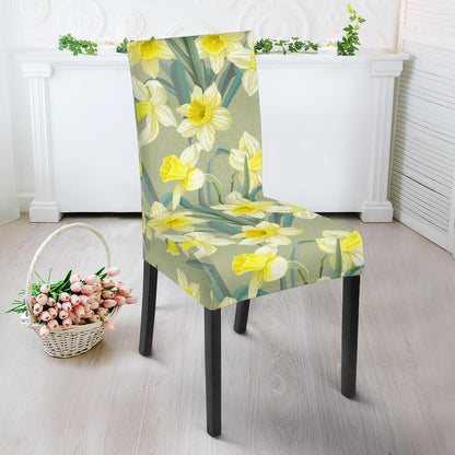 Daffodils Pattern Print Design DF01 Dining Chair Slipcover-JORJUNE.COM