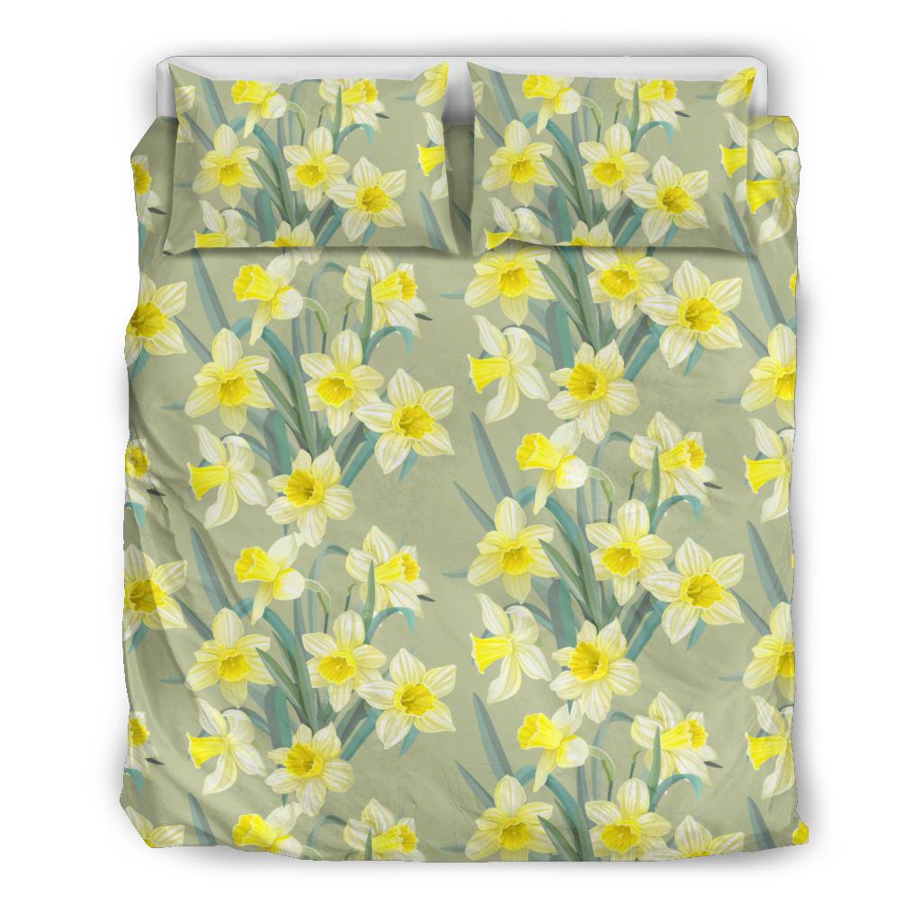 Daffodils Pattern Print Design DF01 Duvet Cover Bedding Set-JORJUNE.COM