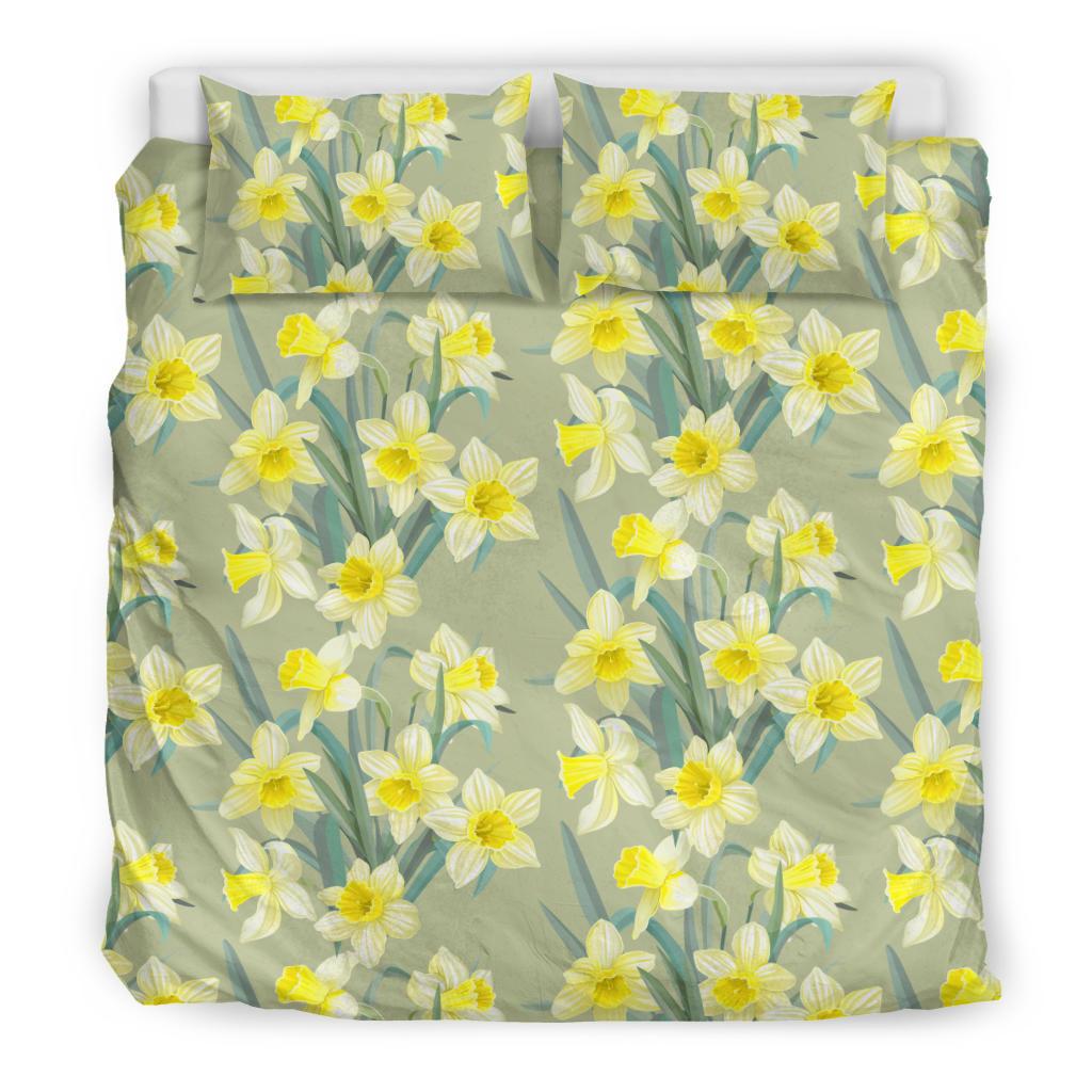 Daffodils Pattern Print Design DF01 Duvet Cover Bedding Set-JORJUNE.COM
